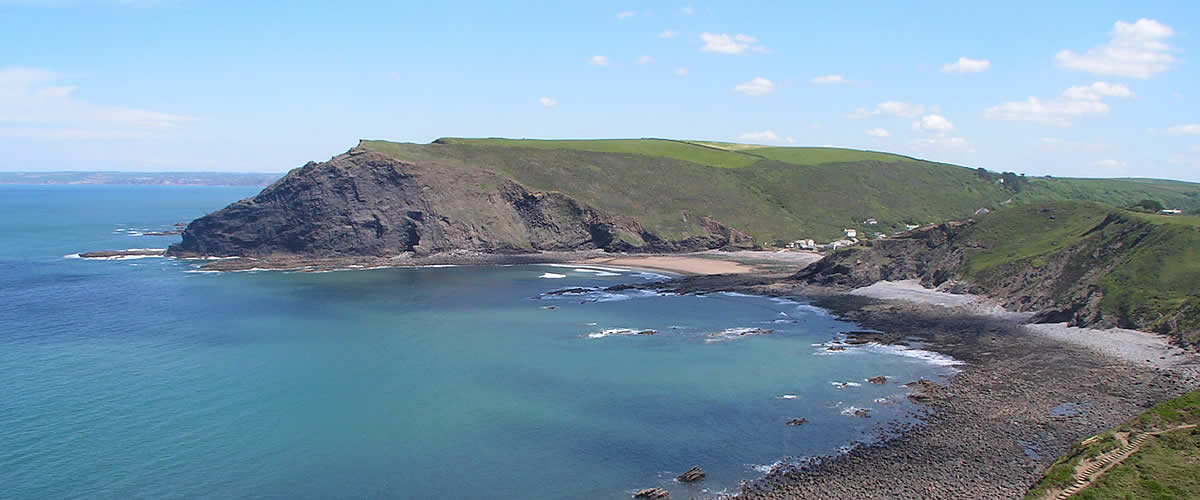 The South West Coast path meandering along the north coast of Cornwall